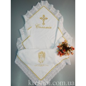 Махровая крыжма с широким итальянским кружевом *Соломия*